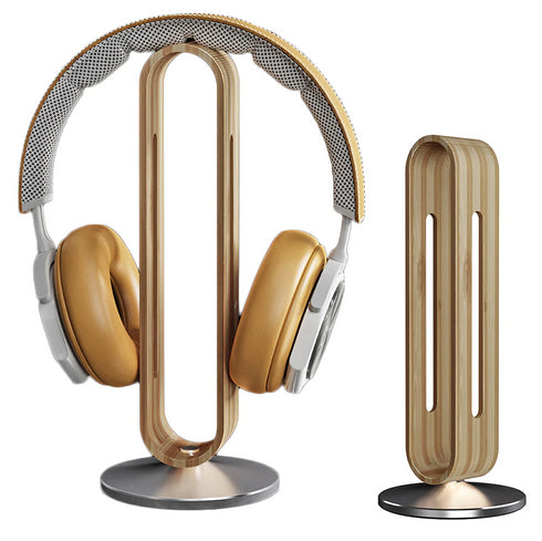 Suporte para Headphone em Alumínio e Madeira Natural